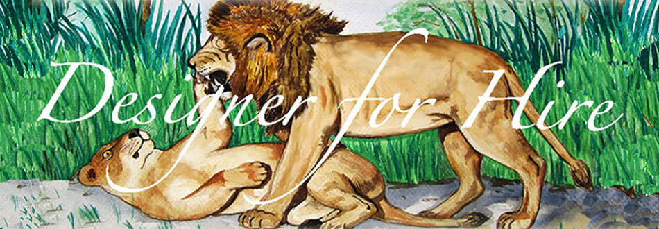 Designer for hire Lion watercolor banner
